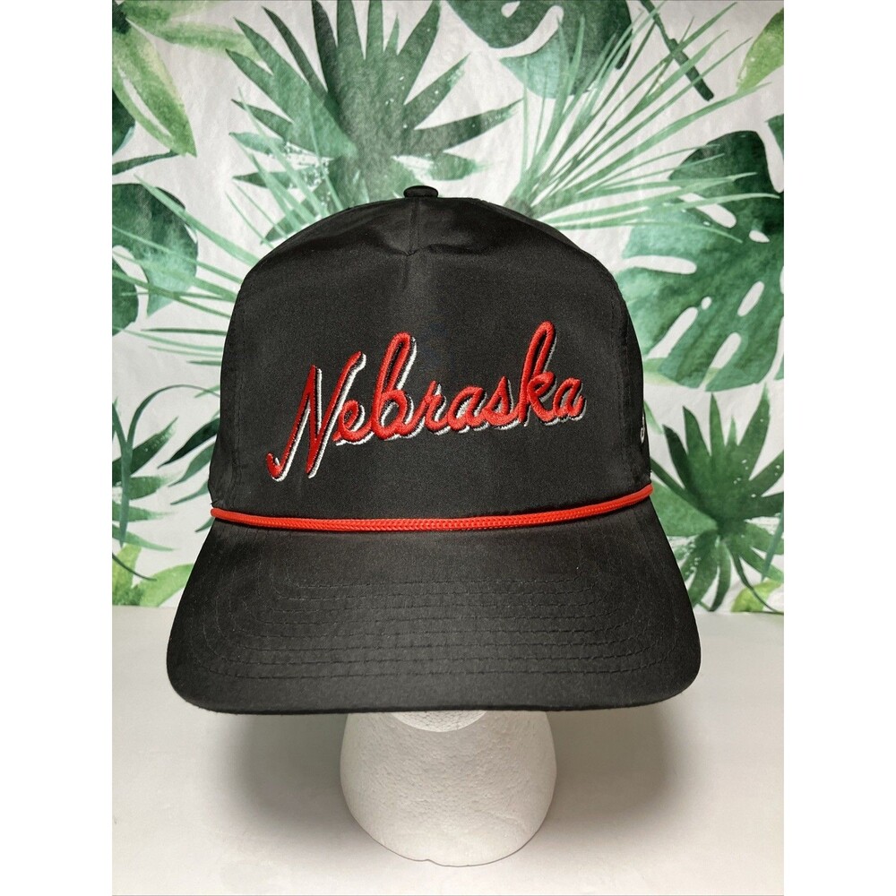 Bad Birdie Nebraska Snapback Hat Black Red Golf Adjustable Embroidered Cap